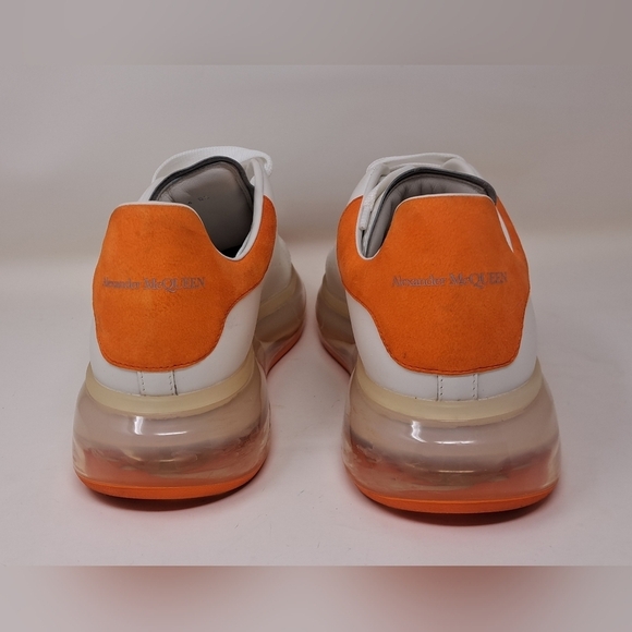 Alexander Mcqueen White Orange Leather Oversized Clear Sole Sneakers EU 43 10 US - Picture 12 of 16